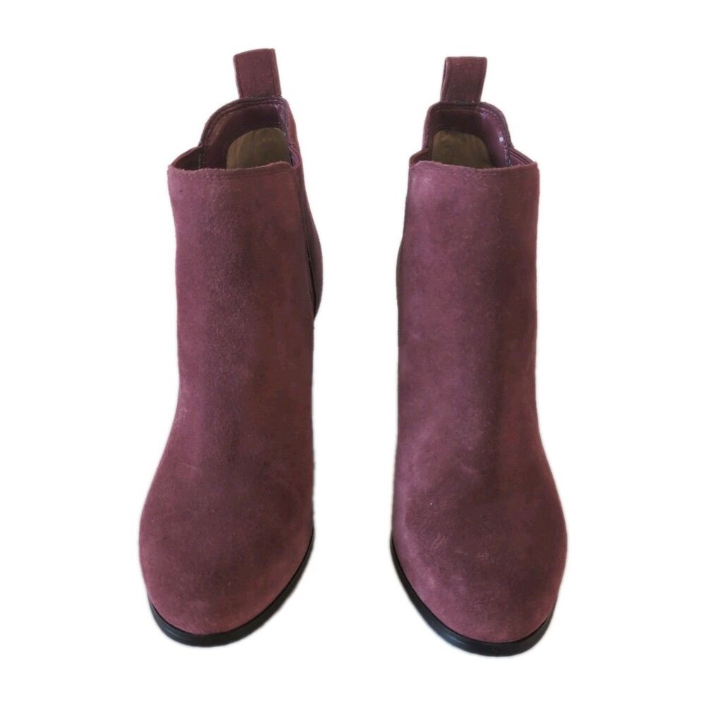 Michael Kors Magenta Suede Ankle Boots 4 Inch Heel Booties Women's Size 8 - Picture 2 of 10